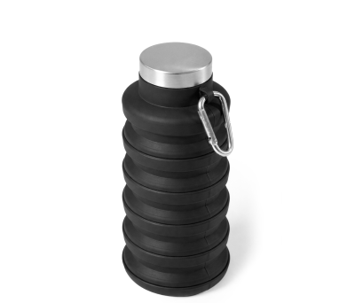 Botella Plegable de Silicona 500ml con Mosquetón