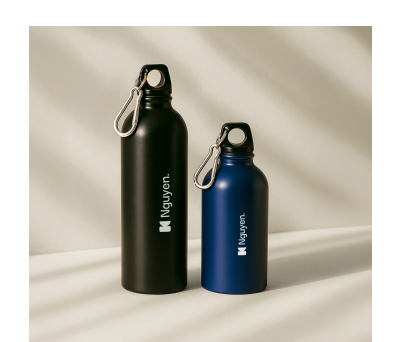 Botella Reutilizable de Acero Reciclado 750ml con Mosquetón - AGY55542