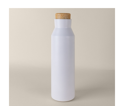 Botella Térmica Acero Inoxidable Doble Pared Tapón Corcho 600ml - AGY39536