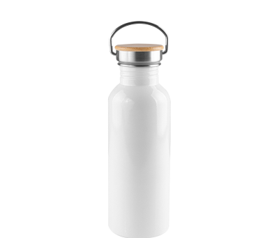 Botella de Acero Inoxidable 750ml con Tapón de Bambú para Sublimación