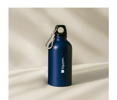 Botella de Acero Reciclado 500ml con Mosquetón para Excursiones - AGY55543
