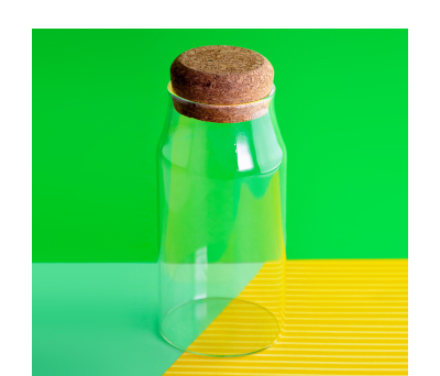 Botella de Borosilicato con Tapón de Corcho 600ml - AGY52019