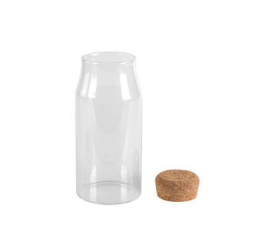 Botella de Borosilicato con Tapón de Corcho 600ml