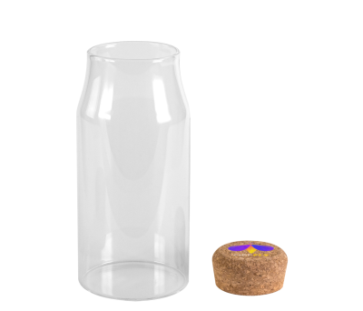 Botella de Borosilicato con Tapón de Corcho 600ml