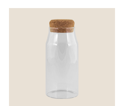 Botella de Borosilicato con Tapón de Corcho 600ml