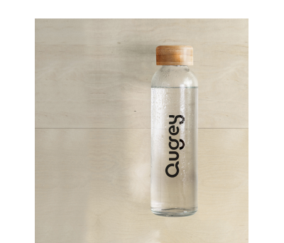 Botella de Cristal 500 ml con Tapón de Bambú - AGY39019