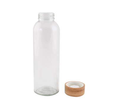 Botella de Cristal 500 ml con Tapón de Bambú