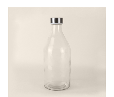 Botella de Cristal de 1 Litro con Tapón de Acero Inoxidable