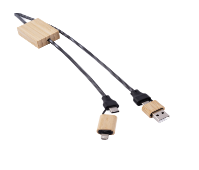 Cable de Carga Bambú y Poliéster Reciclado 1 Metro