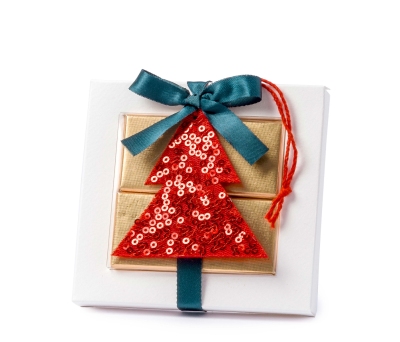 Caja 4 napolitanas árbol rojo lentejuelas* - ANAB411