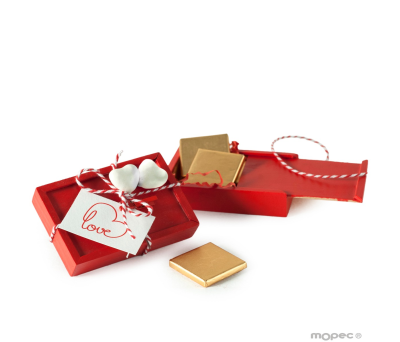 Caja madera 4napolitanas S.Valentín doble corazón+tarjeta* - AVWB23.14