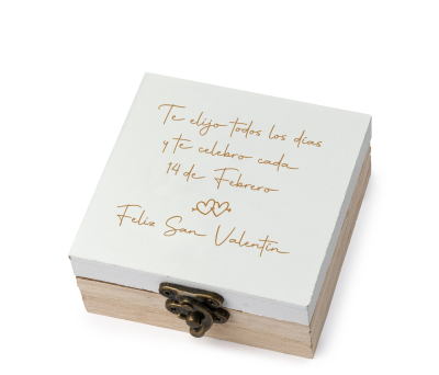 Caja madera San Valentín 8,5x4,5x8,5cm. - AVW3