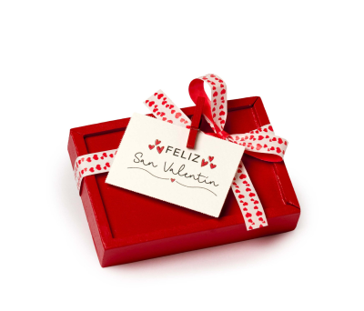 Caja madera roja tarjeta San Valentín 3 cora-choc - AWB3.1