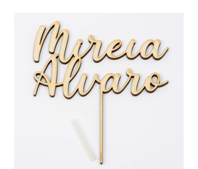 Cake topper 2 nombres 17cm. (altura) personalizado - AW283