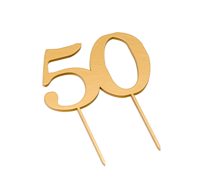 Cake topper de madera.50 color dorado. 12x17cm. - AW150