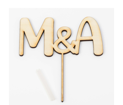 Cake topper iniciales 14cm. (altura) personalizado - AW286