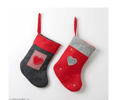 Calcetines navideños corazón gris y rojo 28cm. surtido min.2 - ANA66