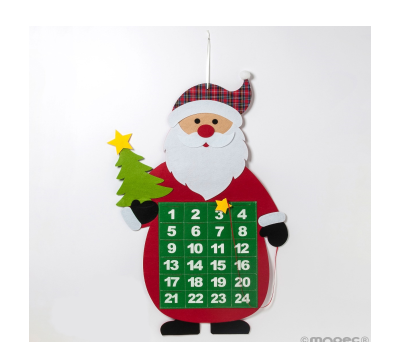 Calendario de adviento de fieltro Papa Noel 52x71cm. - ANA27