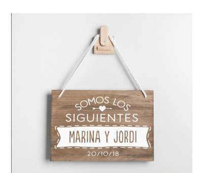 Cartel para novios madera AWL-8798608