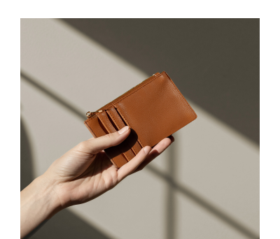 Cartera Monedero Tarjetero de PU con Cremallera y Ranuras - AGY55528