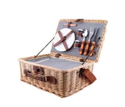 Cesta de Picnic de Mimbre para 2 Personas con Nevera