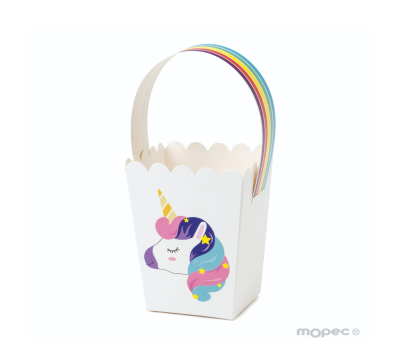 Cesta de papel unicornio 8x17.5x8cm.. min.25 AE11021