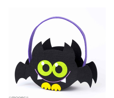 Cesto de fieltro murciélago de halloween 23x22x7,5cm - AHA1