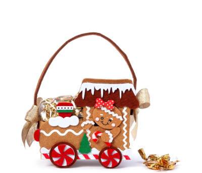Cesto tren galleta jenjibre, 20cm. (asas) con 20 caramelos - ANAD147