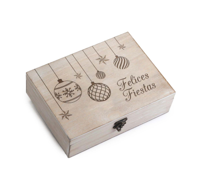 Cofre bolas personalizado Feliz Navidad 23x17cm. - ANW39