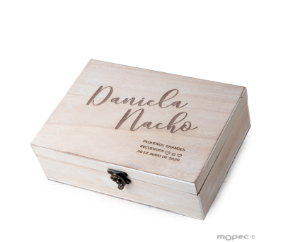 Cofre madera 23x17cm personaliz. P.G.Recuerdos - AW430.1