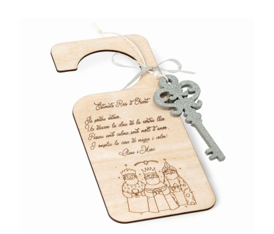 Colgador puerta mensaje Reyes Magos personalizado - ANW134