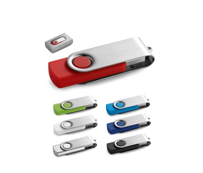 Memoria USB 16GB con Clip Metálico y Acabado Goma