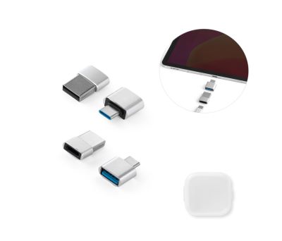 Set de Adaptadores USB-A y USB-C de Aluminio para Carga y Datos