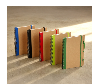 Cuaderno A5 Reciclado con Bolígrafo y Cierre Elástico - AGY30108