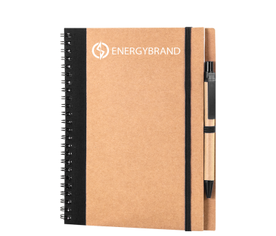 Cuaderno A5 Reciclado con Bolígrafo y Cierre Elástico