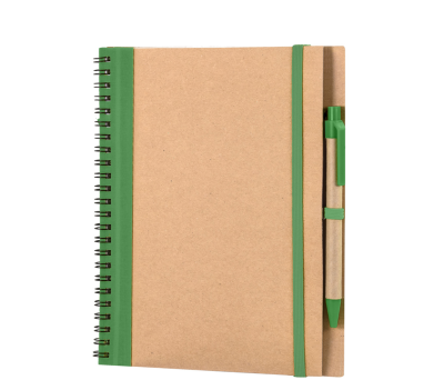 Cuaderno A5 Reciclado con Bolígrafo y Cierre Elástico