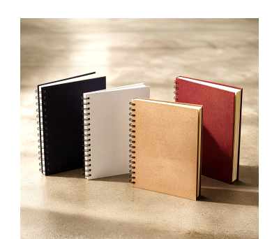 Cuaderno A5 de Cartón con Espiral y 80 Hojas Lisas para Regalo - AGY35665