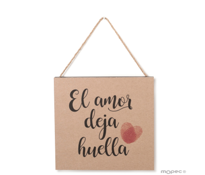 Cuadro El amor deja huella para colgar 20x20x2cm. - AW159.1