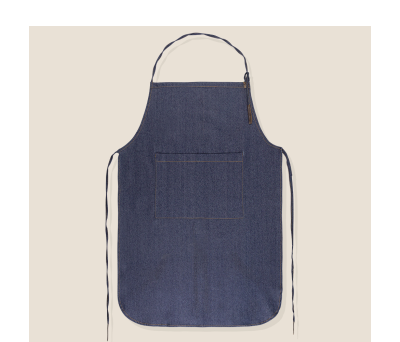 Delantal de Algodón Denim con Cierre Ajustable y Bolsillo