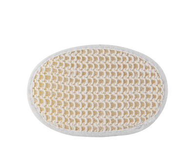 Esponja Exfoliante Ovalada de Algodón con Elástico para Ducha y Regalo