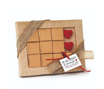 Estuche 10 napolitanas corazones San Valentín con tarjeta* - AVEB1200.1