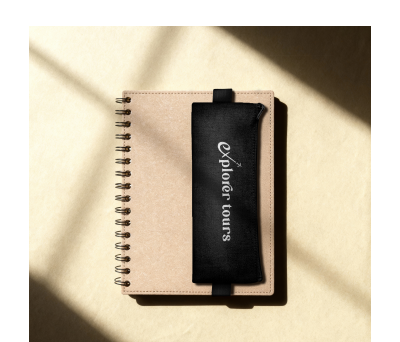 Estuche de Algodón Reciclado con Goma para Libreta - AGY56042