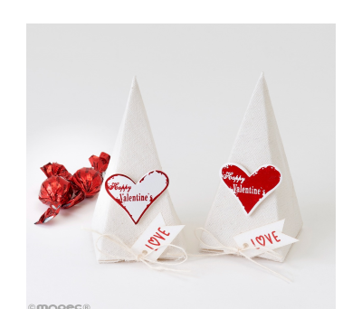Estuche piramidal 5croki-choc tarjeta Love y corazón rojo* - AVED1