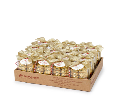 Expositor 16 Cajas 12cora-chocs lazo oro tarjeta M.Christmas - AJNEB25