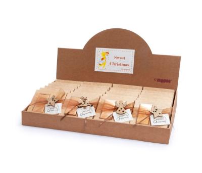 Expositor 24 cajas de 2 napolitanas con pinza navideña y tarjeta - AJNWB73