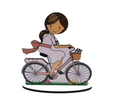 FIGURA PASTEL COMUNIÓN BICICLETA NIÑA - A8551