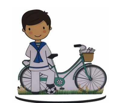 FIGURA PASTEL COMUNIÓN BICICLETA NIÑO - A8552