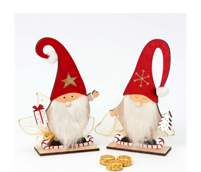 Figura Gnomos rojos regalo y árbol,3 torinos stdo.2 - ANWB47