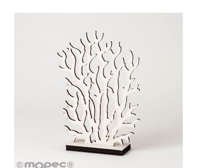 Figura coral madera blanco 8x19cm - AW1808