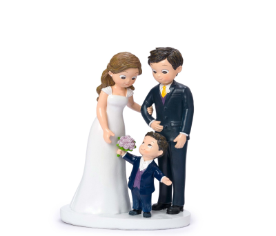 Figura pastel Boda pareja novios con niño - AY110.3
